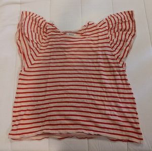 Madewell ruffle sleeve striped t-shirt